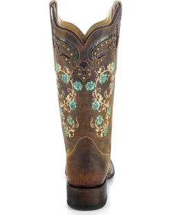 Corral Women's Studded Floral Embroidery Western Boots - Square Toe -Western Cowboy Clothing Shop 0459M4 41 BK