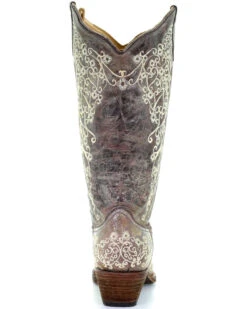Corral Women's Crater With Bone Embroidery Western Boots - Snip Toe -Western Cowboy Clothing Shop 045S76 41 BK