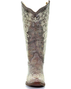 Corral Women's Crater With Bone Embroidery Western Boots - Snip Toe -Western Cowboy Clothing Shop 045S76 41 FT