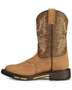 Ariat Boys' Workhog Western Boots - Square Toe -Western Cowboy Clothing Shop 053710 BR LT