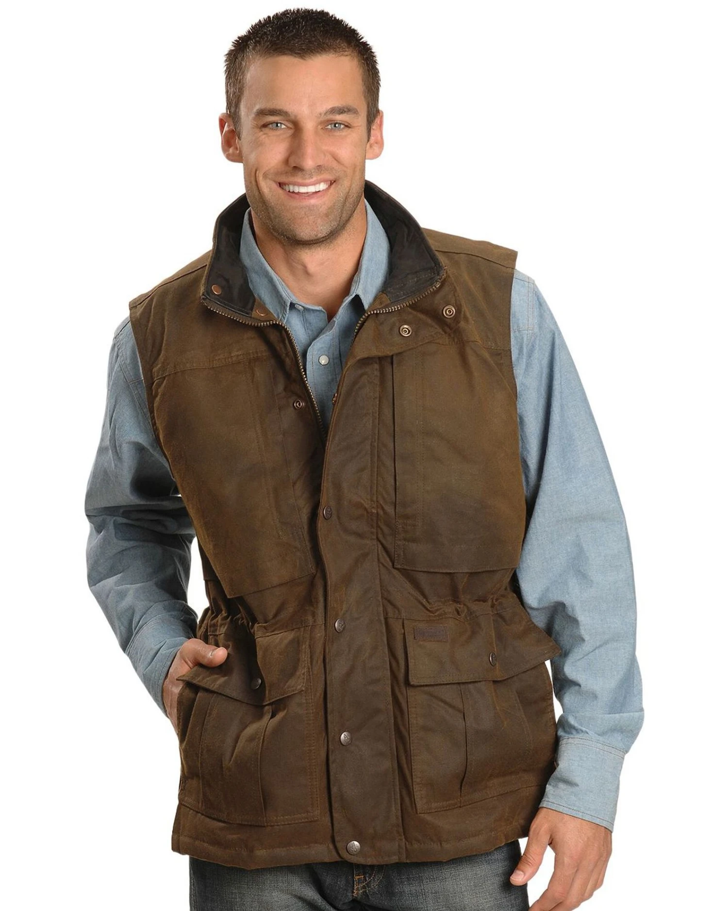 Outback Trading Co Men's Deer Hunter Oilskin Vest 1 Outback Trading Co Men's Deer Hunter Oilskin Vest