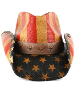 Cody James Men's Justice American Flag Drifter Straw Cowboy Hat -Western Cowboy Clothing Shop 099P25 PY D2