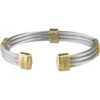 Sabona Men's Trio Cable Stainless Steel & Gold Magnetic Wristband