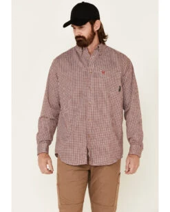Ariat Men's FR Plaid Print Long Sleeve Work Shirt - Big & Tall