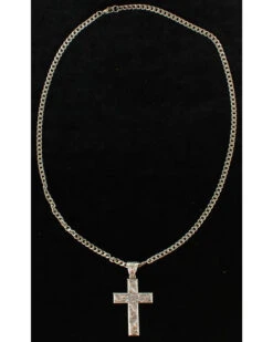Twister Men's Floral Scroll Cross Necklace 