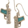 Silver Legends Women's Turquoise 380 Auto Pistol Earrings 