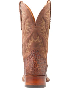El Dorado Men's Handmade Caiman Back Brass Stockman Boots - Broad Square Toe -Western Cowboy Clothing Shop 2000221949 221 BK