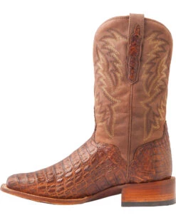 El Dorado Men's Handmade Caiman Back Brass Stockman Boots - Broad Square Toe -Western Cowboy Clothing Shop 2000221949 221 LT