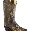 Old West Girls' Tooled Embroidery Western Boots - Snip Toe