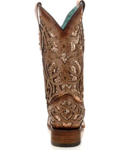 Corral Women's Orix Glitter Inlay & Studded Western Boots - Square Toe -Western Cowboy Clothing Shop 2000229513 200 BK