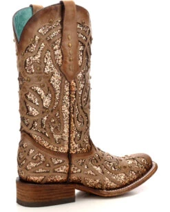 Corral Women's Orix Glitter Inlay & Studded Western Boots - Square Toe -Western Cowboy Clothing Shop 2000229513 200 D2