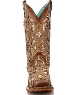Corral Women's Orix Glitter Inlay & Studded Western Boots - Square Toe -Western Cowboy Clothing Shop 2000229513 200 FT