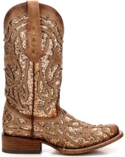 Corral Women's Orix Glitter Inlay & Studded Western Boots - Square Toe -Western Cowboy Clothing Shop 2000229513 200 RT