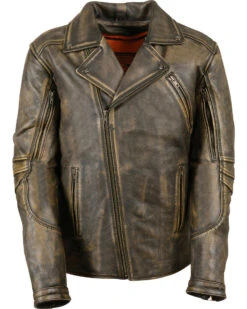 Milwaukee Leather Men's Triple Stitch Extra Long Biker Jacket 