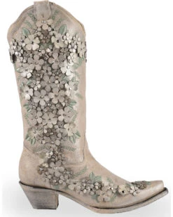 Corral Women's Floral Overlay Embroidered Stud And Crystals Western Boots - Snip Toe -Western Cowboy Clothing Shop 2000237672 100 RT