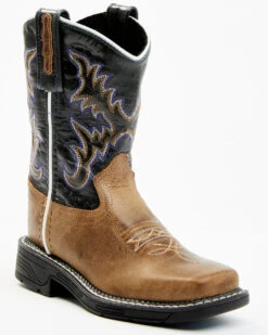 Old West Boys' Leather Work Rubber Western Boots - Square Toe