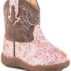 Roper Infant Girls' Glitter Southwestern Western Boots - Round Toe