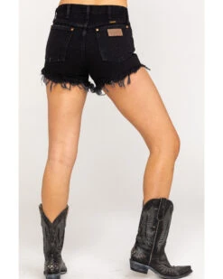 Wrangler Modern Women's Black Heritage Frayed Hem Shorts 