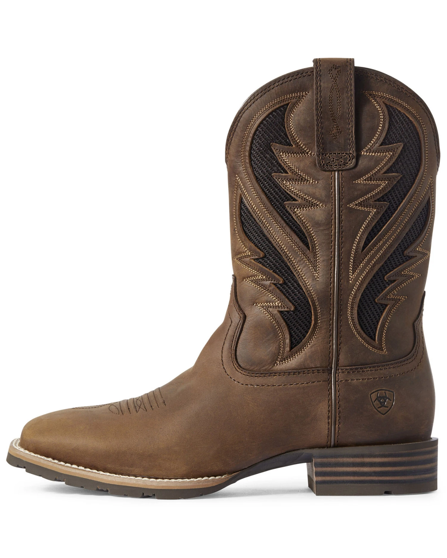 Ariat Men's Hybrid VentTEK Distressed Western Performance Boots - Broad Square Toe 2 Ariat Men's Hybrid VentTEK Distressed Western Performance Boots - Broad Square Toe - Image 2
