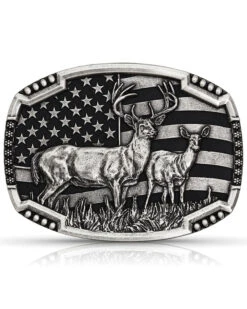 Montana Silversmiths Men's Matched Pair Deer Buckle