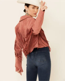 Saints & Hearts Women's Faux Suede Cropped Fringe Jacket  -Western Cowboy Clothing Shop 2000326854 661 P4