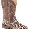 Roper Girls' Glitter Leopard Western Boots - Square Toe