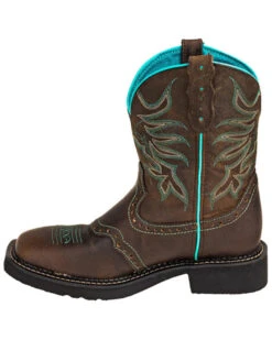 Justin Women's Mandra Chocolate Western Boots - Broad Square Toe -Western Cowboy Clothing Shop 2000335061 240 P3