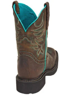 Justin Women's Mandra Chocolate Western Boots - Broad Square Toe -Western Cowboy Clothing Shop 2000335061 240 P5