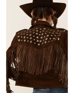 Understated Leather Women's Tan Paris Texas Star Studded Jacket  -Western Cowboy Clothing Shop 2000339332 280 P5
