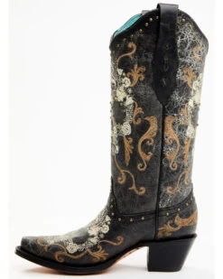 Corral Women's Floral Skull Embroidery & Studs Western Boots - Snip Toe 9 Corral Women's Floral Skull Embroidery & Studs Western Boots - Snip Toe -Western Cowboy Clothing Shop 2000340854 001 P3
