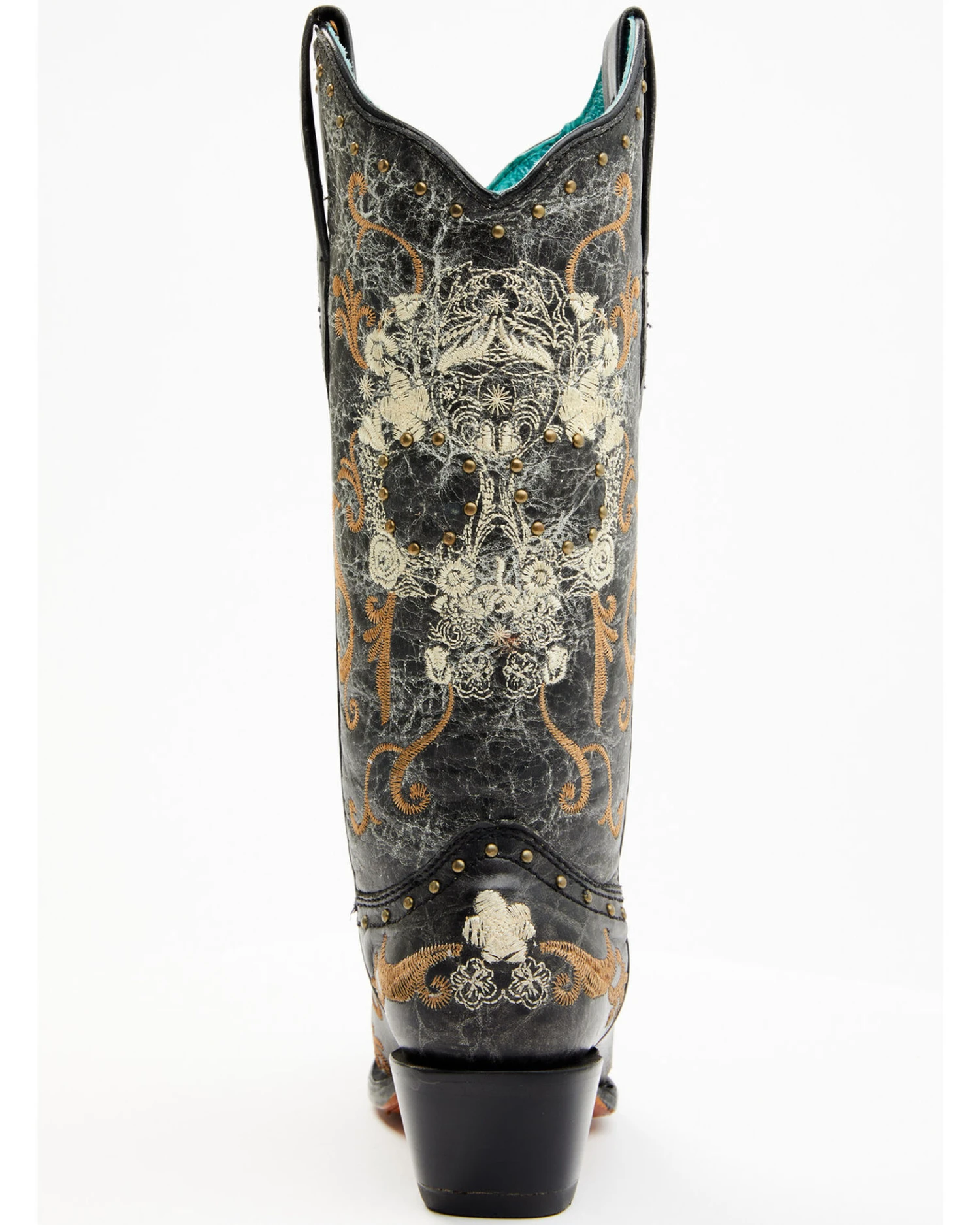 Corral Women's Floral Skull Embroidery & Studs Western Boots - Snip Toe 5 Corral Women's Floral Skull Embroidery & Studs Western Boots - Snip Toe - Image 5