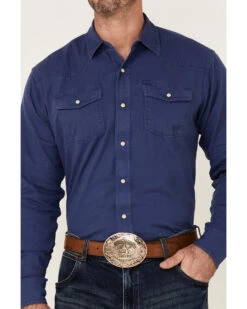 Ariat Men's Solid Teal Jurlington Retro Long Sleeve Pearl Snap Western Shirt  -Western Cowboy Clothing Shop 2000341705 400 P3