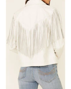 Idyllwind Women's Day Off Fringe Zip-Front Leather Jacket - White  -Western Cowboy Clothing Shop 2000342568 105 P3