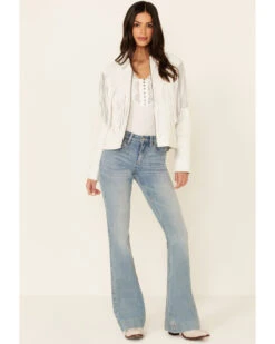 Idyllwind Women's Day Off Fringe Zip-Front Leather Jacket - White  -Western Cowboy Clothing Shop 2000342568 105 P4