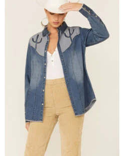 Tasha Polizzi Women's Flara Indigo Cactus Long Sleeve Shirt