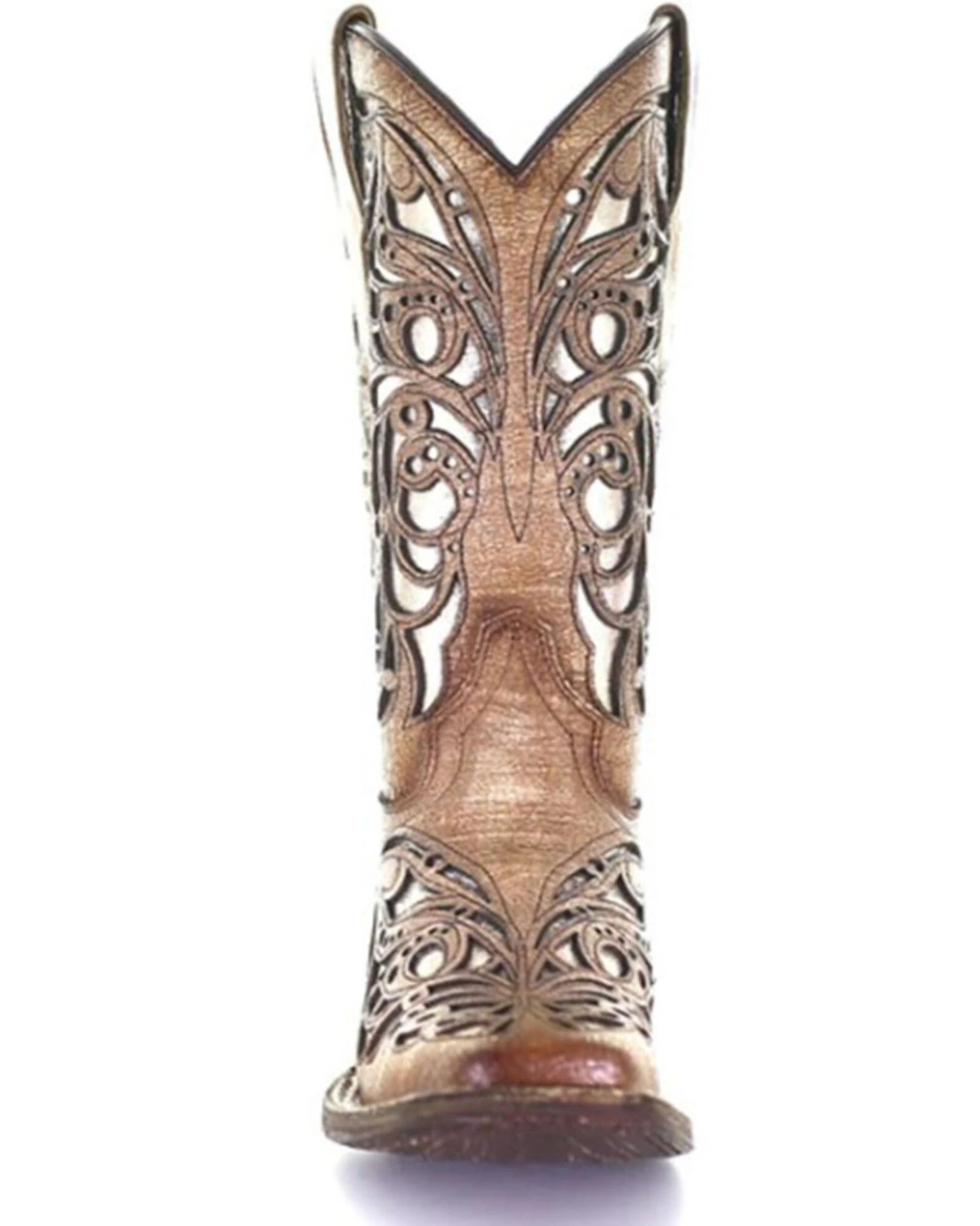 Corral Girls' Shiny Inlay Western Boots - Square Toe 4 Corral Girls' Shiny Inlay Western Boots - Square Toe - Image 4