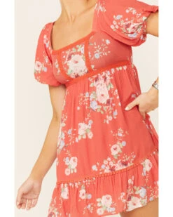 A Collective Story Women's Coral Floral Peasant Tiered Dress -Western Cowboy Clothing Shop 2000346388 850 P3