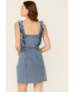 Revel Women's Fray Edge Ruffled Denim Dress -Western Cowboy Clothing Shop 2000346775 400 P4