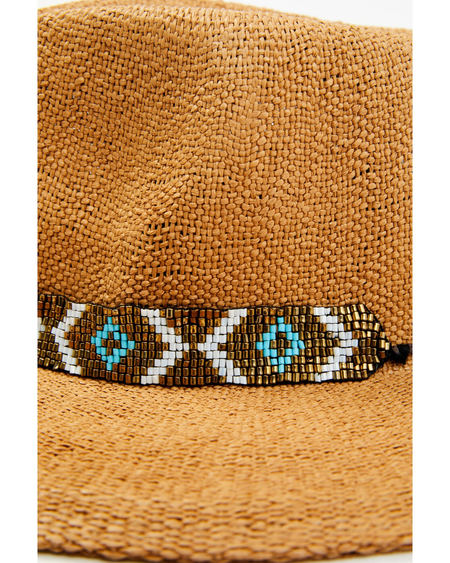 Nikki Beach Women's Beaded Trim Band Toyo Straw Rancher Hat 2 Nikki Beach Women's Beaded Trim Band Toyo Straw Rancher Hat - Image 2