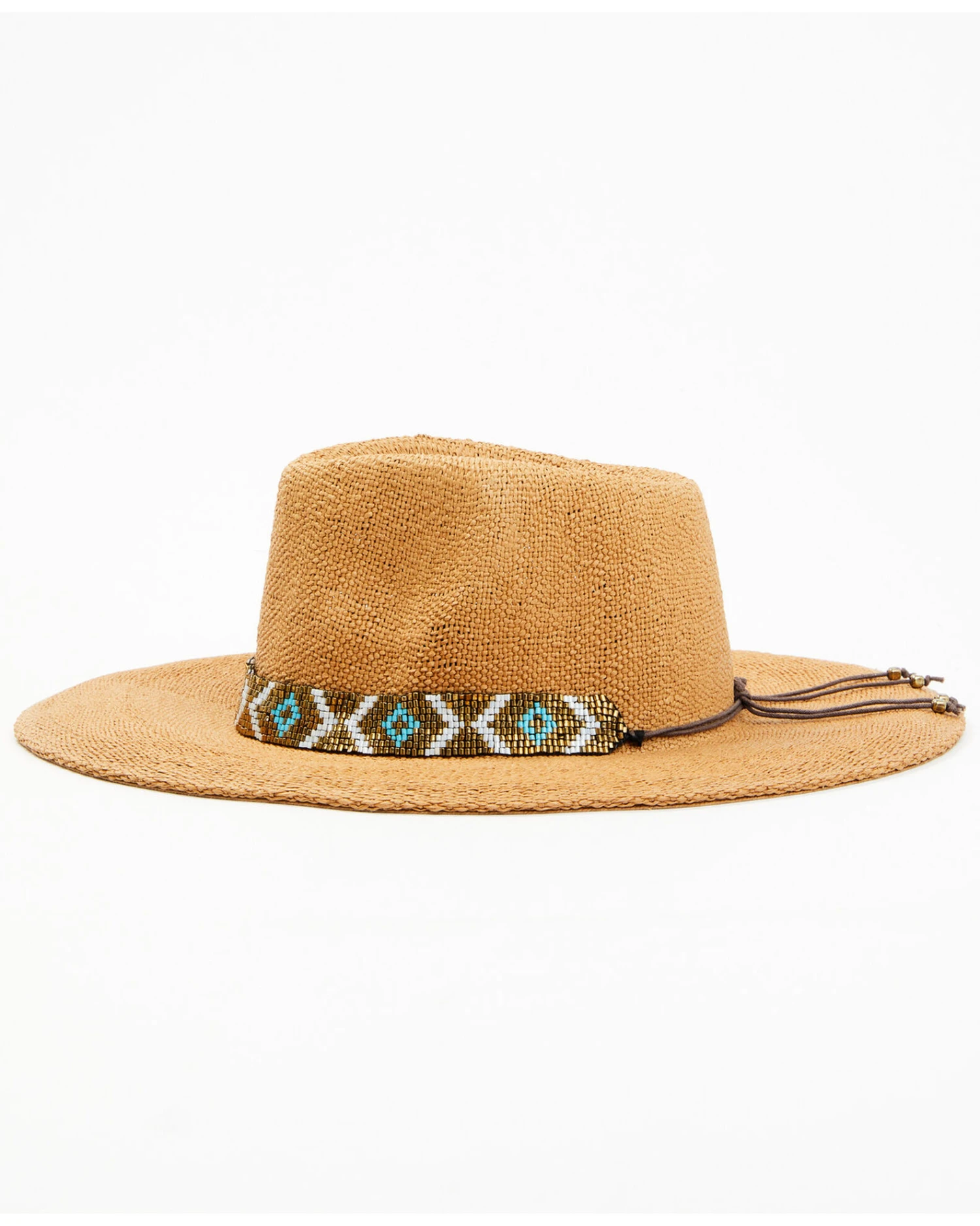 Nikki Beach Women's Beaded Trim Band Toyo Straw Rancher Hat 3 Nikki Beach Women's Beaded Trim Band Toyo Straw Rancher Hat - Image 3