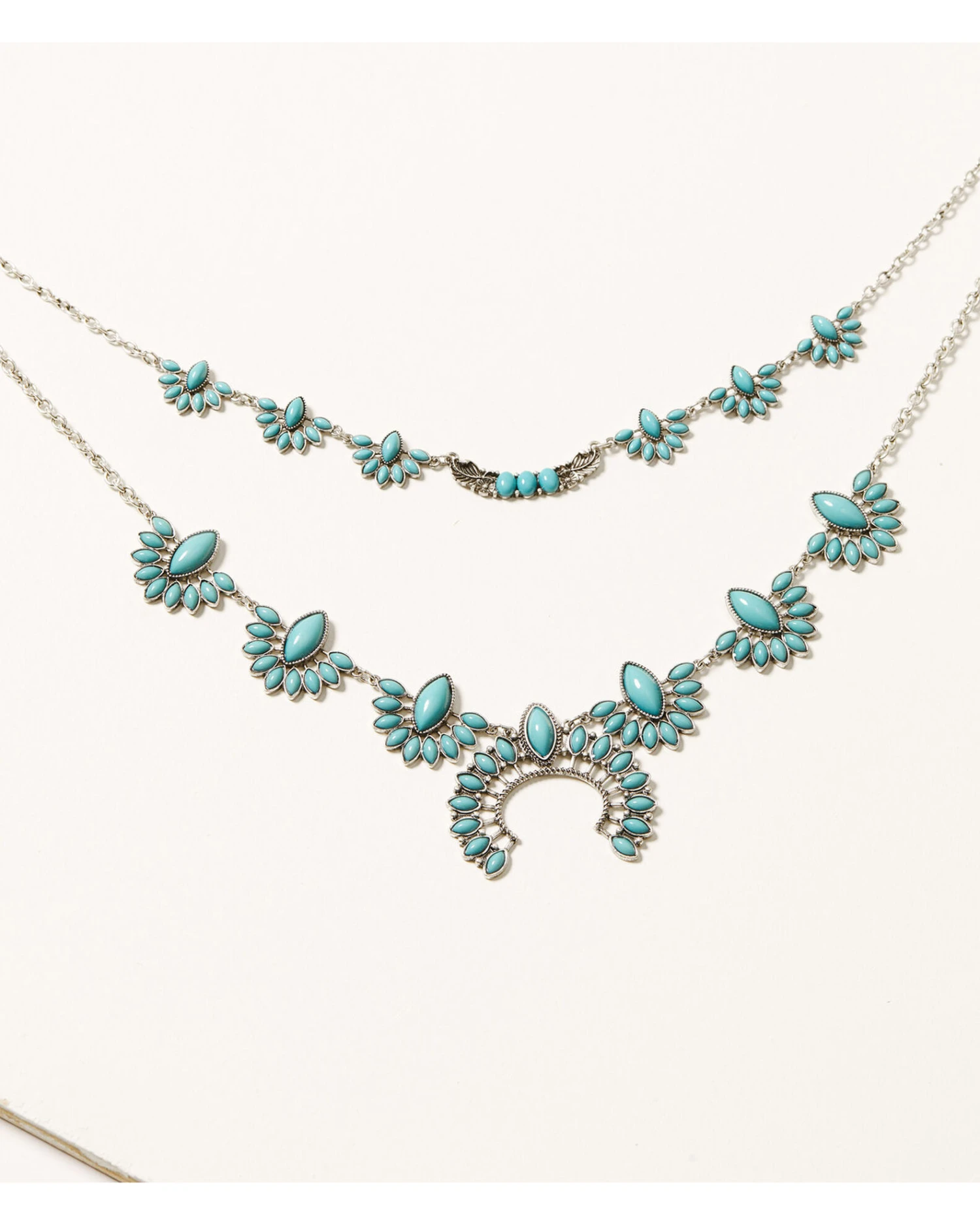 Shyanne Women's Cactus Rose Turquoise Layered Crescent Stone Necklace 1 Shyanne Women's Cactus Rose Turquoise Layered Crescent Stone Necklace
