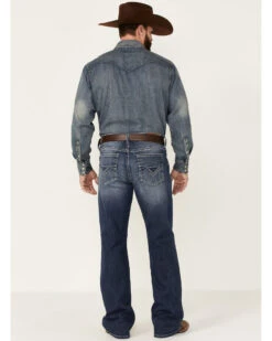 Cody James Men's Double Kicker Medium Dark Wash Stretch Relaxed Bootcut Jeans  -Western Cowboy Clothing Shop 2000351797 400 P3