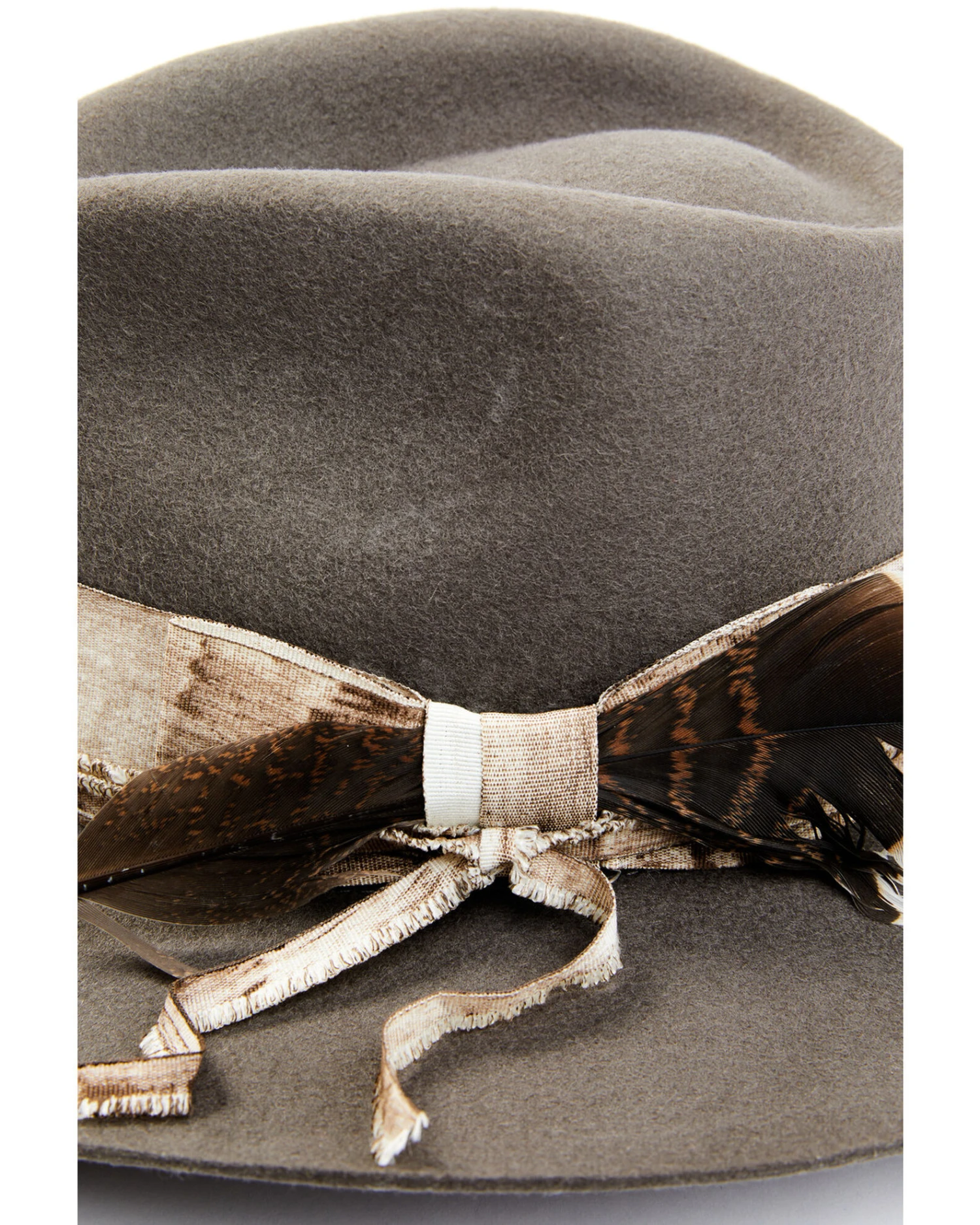 Shyanne Women's Distressed Mirando Ribbon Band Wool Felt Western Hat 2 Shyanne Women's Distressed Mirando Ribbon Band Wool Felt Western Hat - Image 2