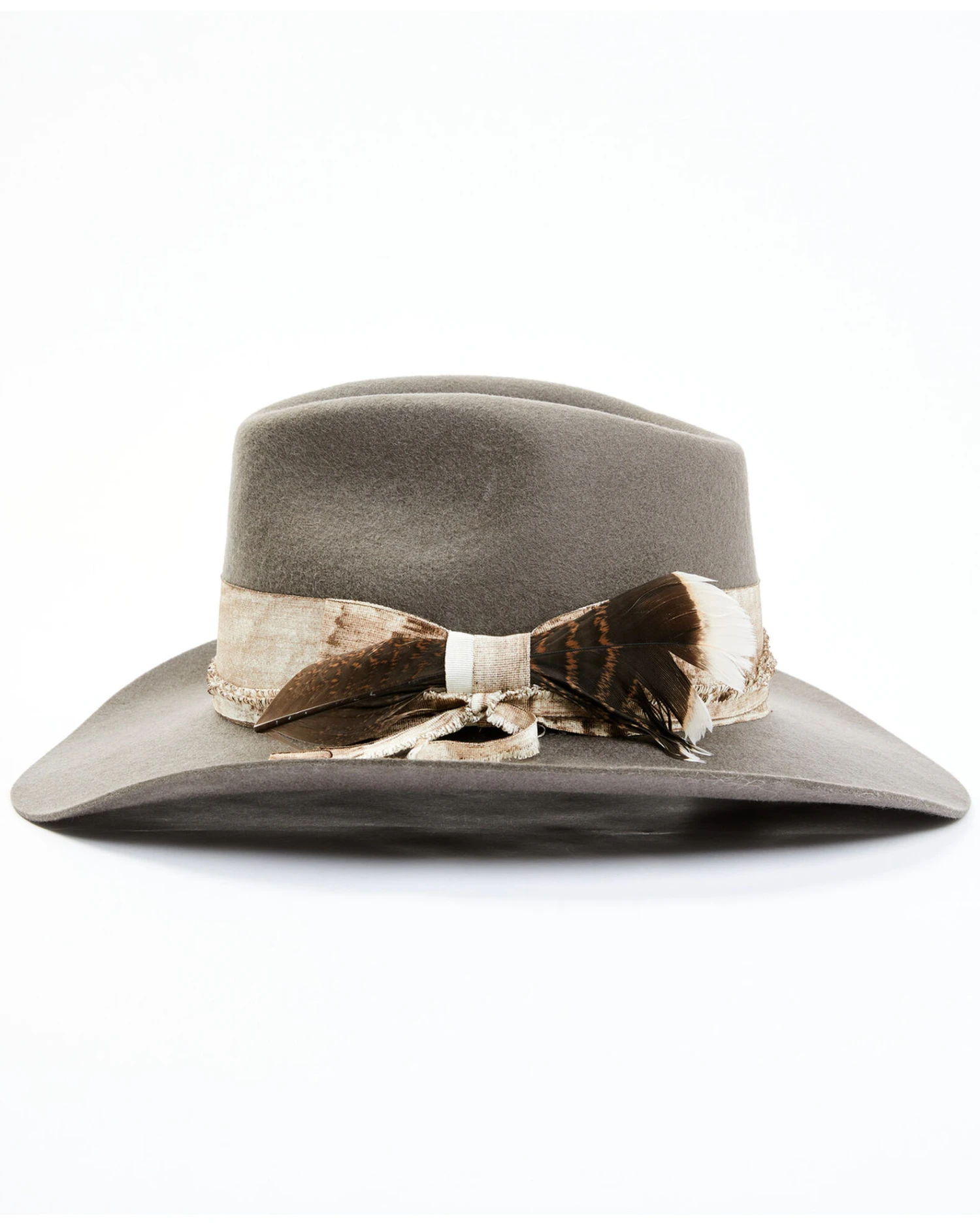 Shyanne Women's Distressed Mirando Ribbon Band Wool Felt Western Hat 3 Shyanne Women's Distressed Mirando Ribbon Band Wool Felt Western Hat - Image 3