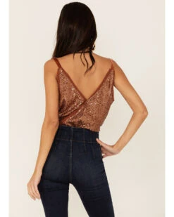Free People Women's Shimmer & Shine Sequins Bodysuit 6 Free People Women's Shimmer & Shine Sequins Bodysuit -Western Cowboy Clothing Shop 2000357151 662 P3