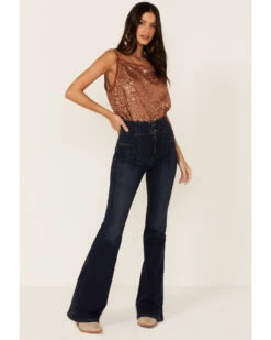 Free People Women's Shimmer & Shine Sequins Bodysuit 7 Free People Women's Shimmer & Shine Sequins Bodysuit -Western Cowboy Clothing Shop 2000357151 662 P4