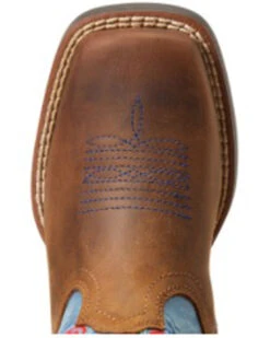 Ariat Boys' Double Kicker Easy Fit Distressed Western Boots - Broad Square Toe  -Western Cowboy Clothing Shop 2000357334 200 P4