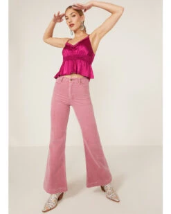 Shyanne Women's Fuchsia Satin Smocked Empire Cami -Western Cowboy Clothing Shop 2000358473 550 P4