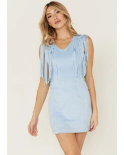 Idyllwind Women's Lady Bird Fringe Faux Suede Dress 