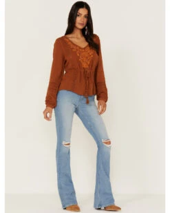 Idyllwind Women's Romance Floral Embroidered Swiss Dot Blouse -Western Cowboy Clothing Shop 2000359149 255 P3